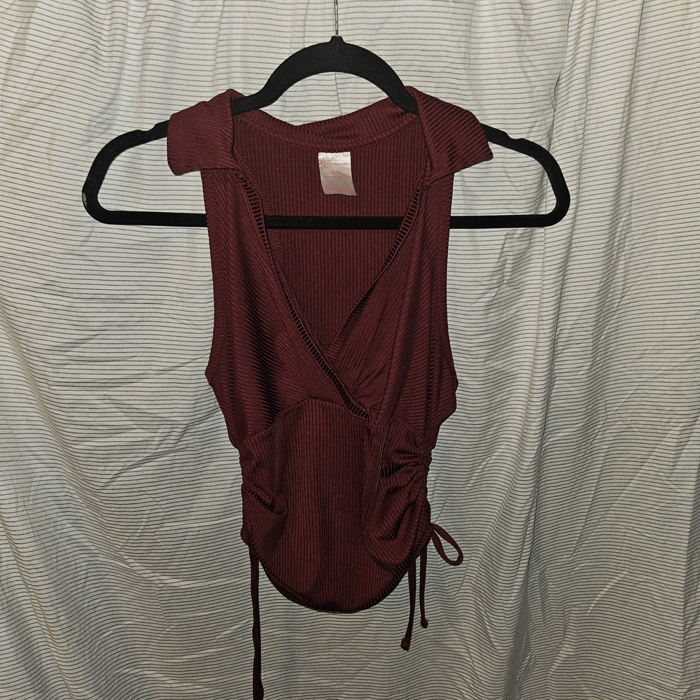 Burgundy Sleeveless Women's Top